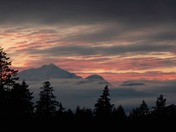 Sunset and mountain tops