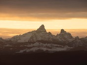 Sunset and mountain tops
