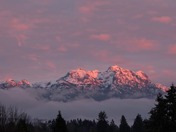 Sunset and mountain tops