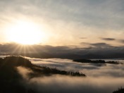 Sunset and mountain tops