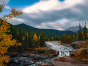 Fall Long Exposure At Sheep River Falls