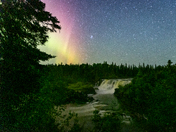Northern Lights over Pisew Falls