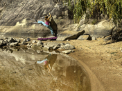 Stella Marchisio Traversing on "Seamen" V4, Ellison Park,BC,