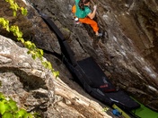 Nathaniel Smith climbing in Cougar Canyon