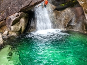 Tim Emmett bouldering in Echo Falls, Squamish.BC