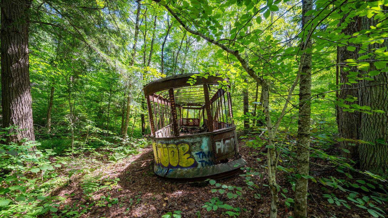 Abandoned TTC Streetcar 2500 in the Haliburton Forest, Ontario