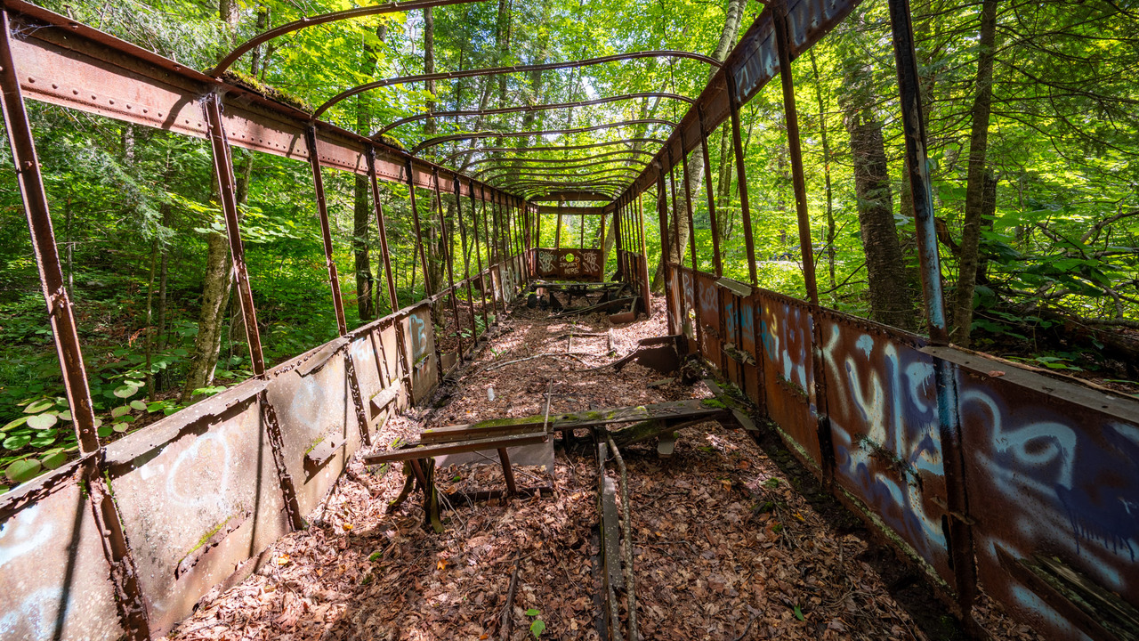 Abandoned TTC Streetcar 2500 in the Haliburton Forest, Ontario