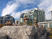 rocks and buildings