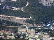 Banff, Alberta looking down at the Banff Springs Hotel