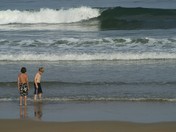 Summer time by a windy ocean 