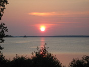 Summer sun set over Lake Rossignol
