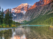 Sunrise at Cavell Lake