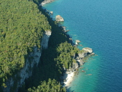 Aerial view along the Bruce Peninsula