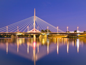 Esplanade Riel Bridge at night, Winnipeg, Manitoba.