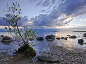 Photo of Sunset Beach, Hecla Island Provincial Park, Manitoba.