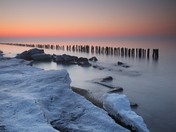 Lake Erie sunrise through the fog