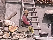 Typical staircase in a remote Tibetan guest house