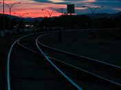 Train Tracks in Sunset