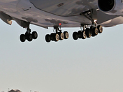 Wheels of an airbus landing in Nunavut