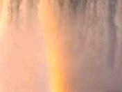 Rainbow rising from the mist of Niagra Falls in December