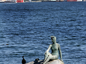 Statue near the shore of Stanley Park in Vancouver - roost for cormorants
