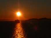 Zaandam sails into the Sunset