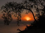 Fog shrouded sunrise on Lake Winiipeg, June 2009