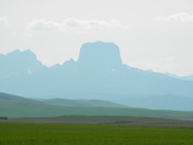 Flat-topped mountain in Montana as seen from Alberta