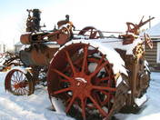 rusty old garden tractor
