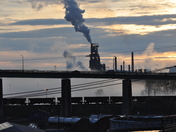 Steel plant in the evening