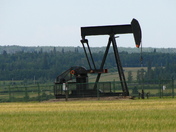 Oil Donkey on Prairie Landscape