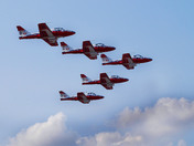 Canadian Icons the Snowbirds leave Pearson Airport for the CNE show
