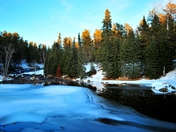 Rushing River at Sunset