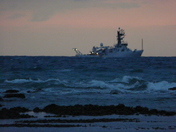 ship in harbour, haiti