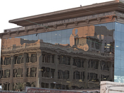 Reflectons on a building in downtown Victoria B.C.