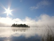 Morning mist on Lake of Two Rivers Algonquin Park