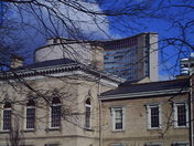 City Hall towers over Osgoode Hall