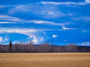 Storm rolling in over the spring fields