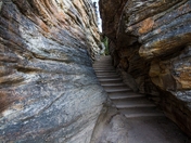 Stairs, Athabasca Falls, Jasper National Park, Alberta