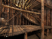 Canoe inside Iroquois Longhouse