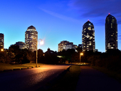 From in the park at dusk